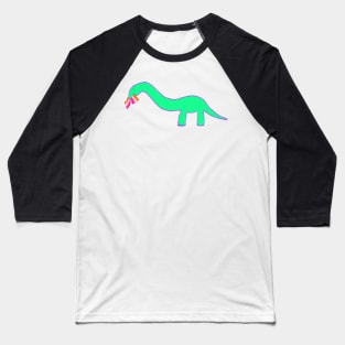 Lesbian Longneck dinosaur with pride flag Baseball T-Shirt